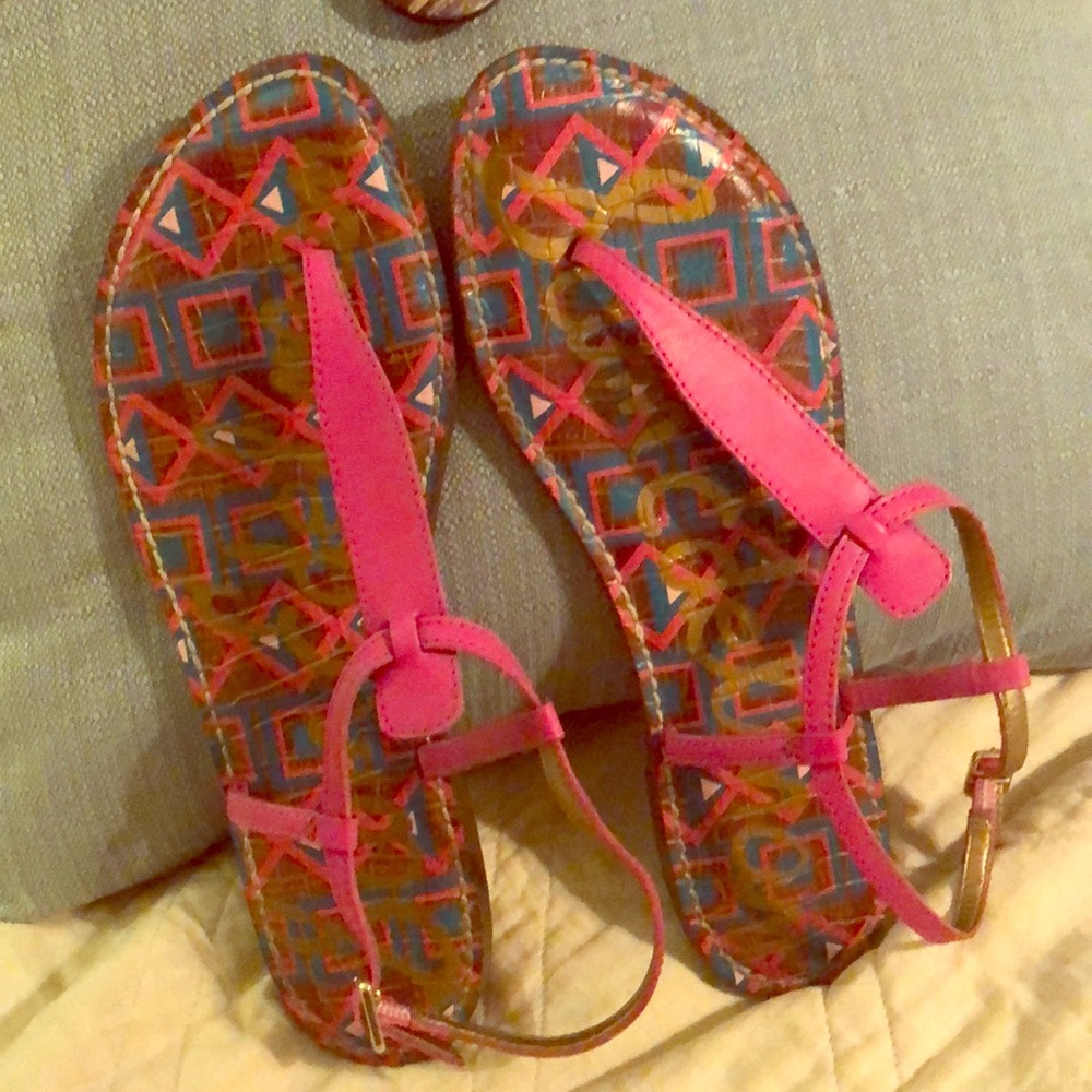 EUC Sam Edelman hot pink thong Sandals Sz 10